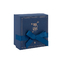 กล่องของขวัญลูกฟูกสีน้ำเงินดีไซน์หรูหราเสื้อผ้าสำเร็จรูปกล่องบรรจุภัณฑ์